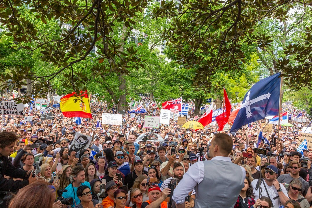 celebrity speaking at rally