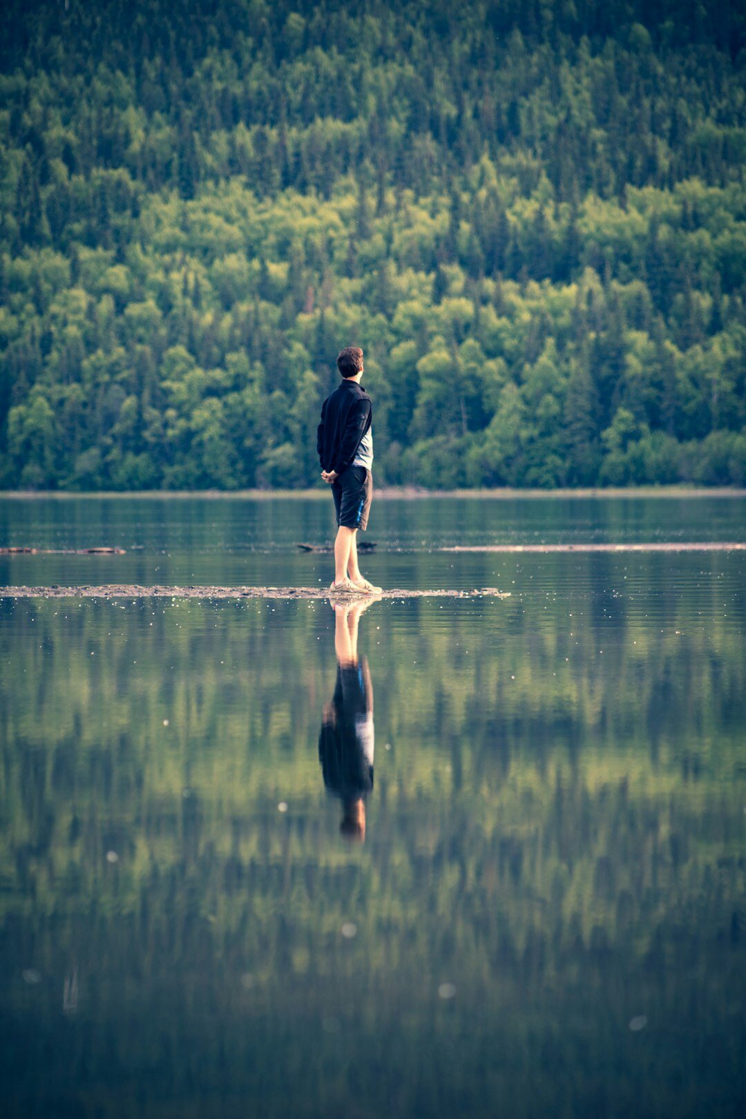 person reflecting alone