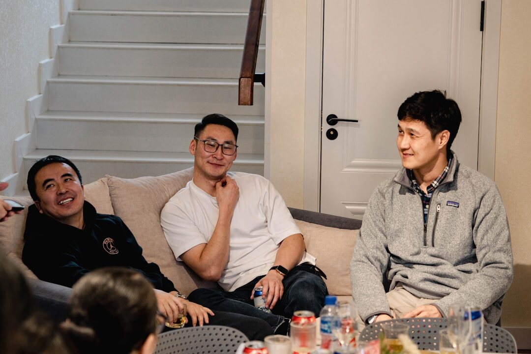 group of friends discussing